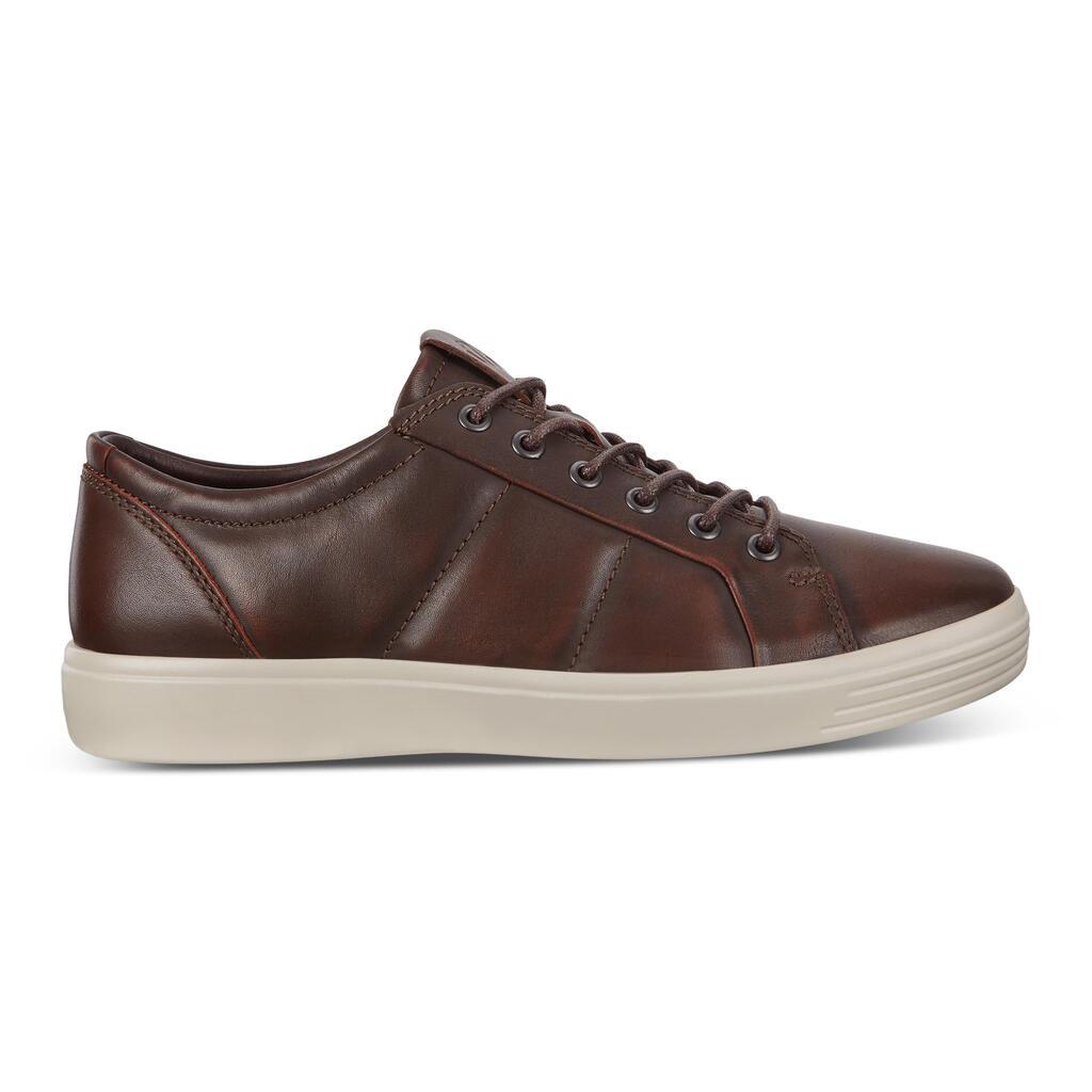 Ecco Soft 7 Padded Leather Mens Sneakers Brown Outlet - India ZJB-583291